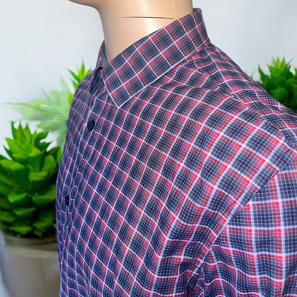 Calvin Klein Men's Victory Plaid Long Sleeve Button Down Shirt - Picture 12 of 15